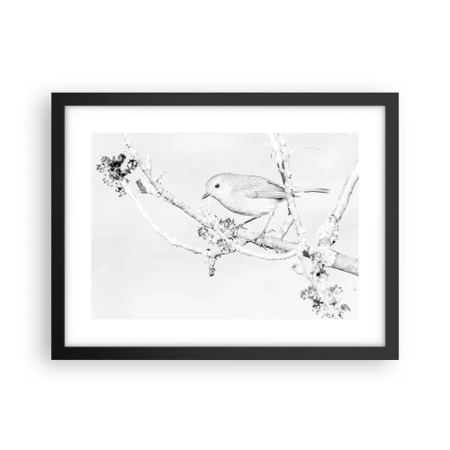 Poster in een zwarte lijst - Winterochtend - 40x30 cm