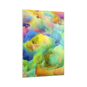 Schilderen op glas - Regenboog dons - 70x100 cm