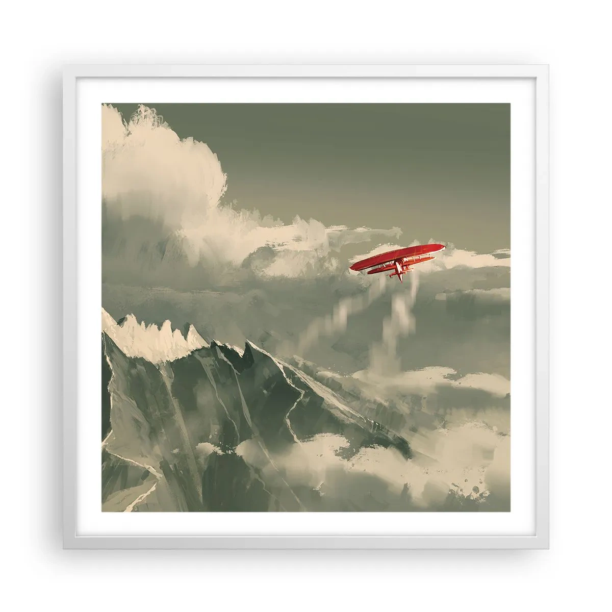 Poster in een witte lijst - Onverschrokken pionier - 60x60 cm