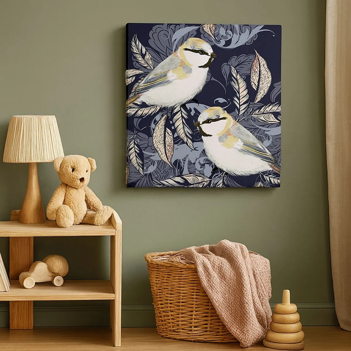 Schilderen op canvas - Geel-blauwe triller - 30x30 cm