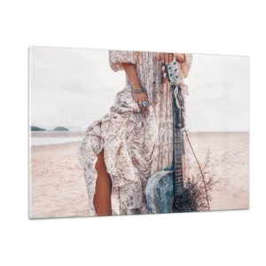 Schilderen op glas - Kinderen bloemen onderweg - 120x80 cm