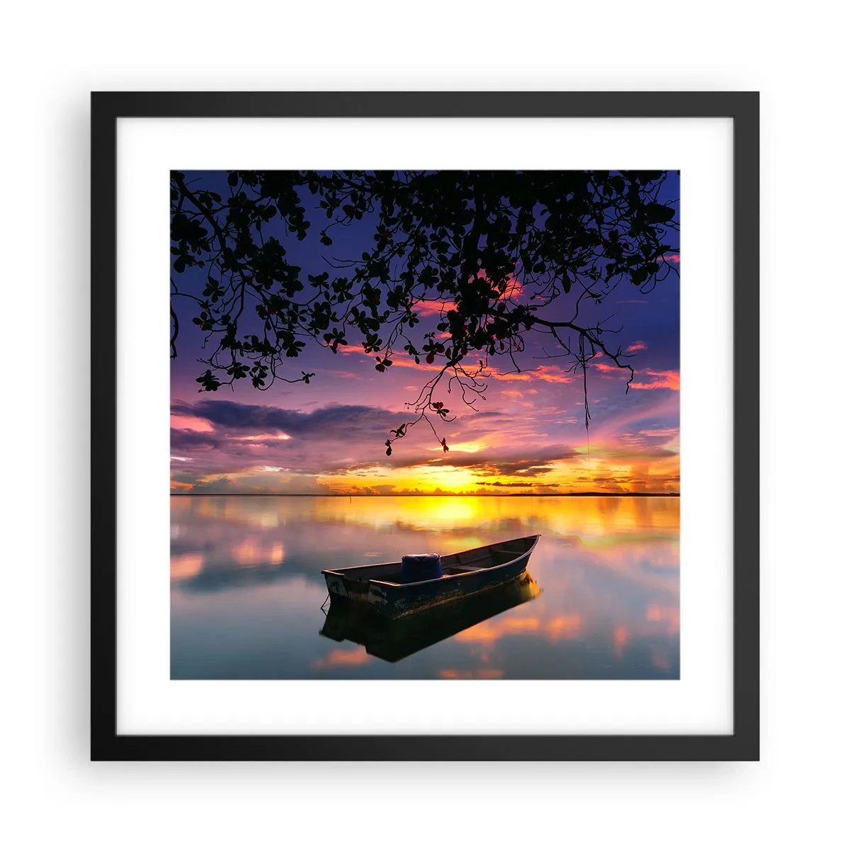 Poster in een zwarte lijst - "Je lijkt midden in de lucht te hangen..." - 40x40 cm