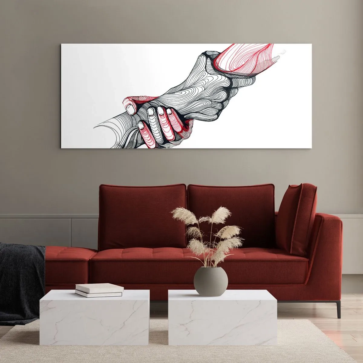Schilderen op glas - Je bent in goede handen - 120x50 cm