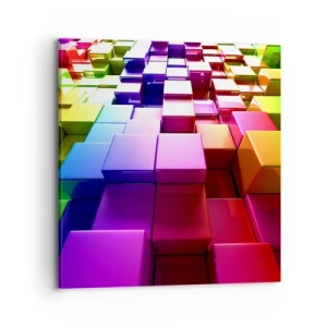 Schilderen op canvas - Op-art samen in een team - 70x70 cm