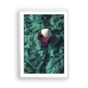 Poster in een witte lijst - In een zee van netten - 50x70 cm