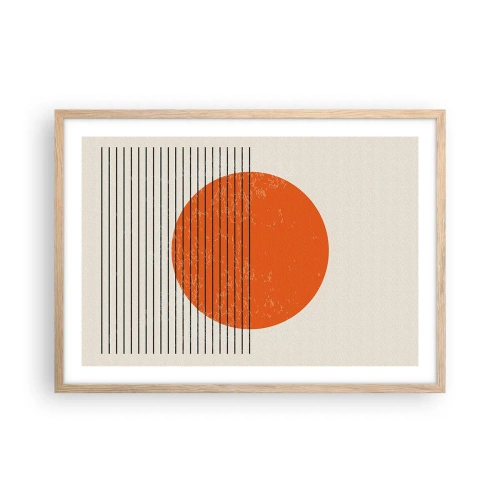 Een poster in een licht eiken lijst - Altijd de zon - 70x50 cm