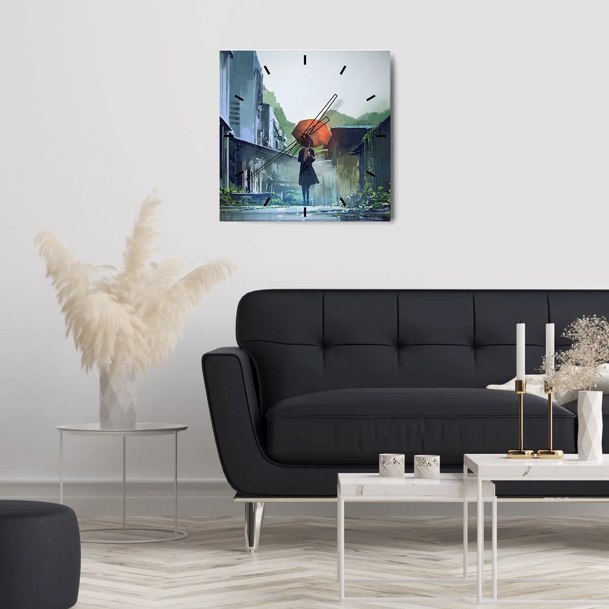 Wandklok - Klok - Verkwikkende regen - 40x40 cm