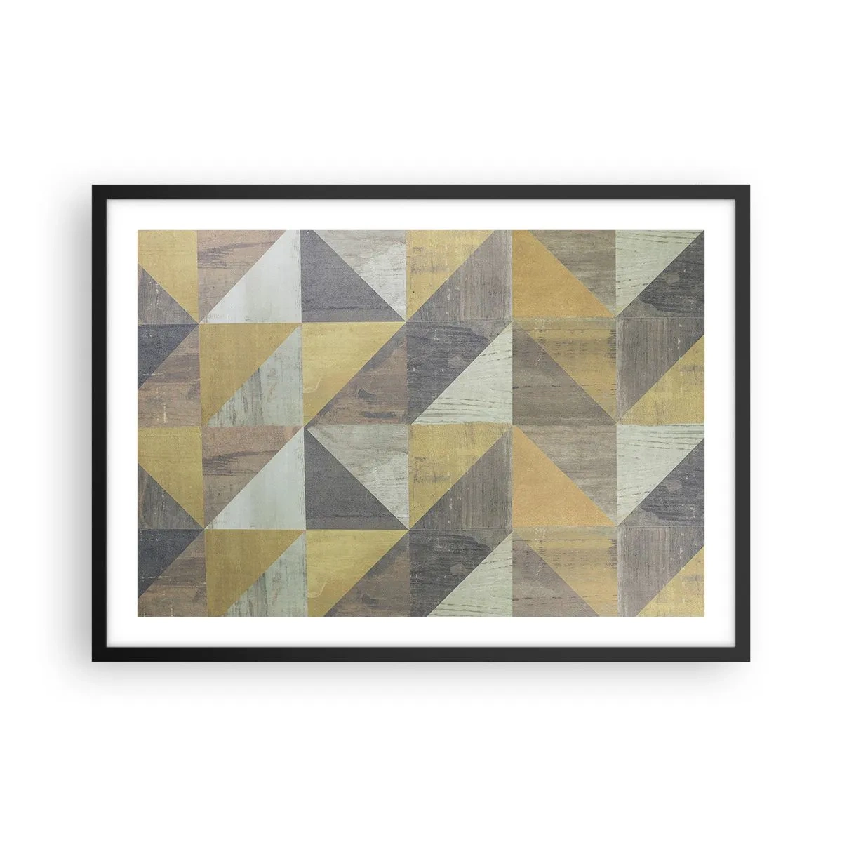 Poster in een zwarte lijst - Op de hoek van de driehoek - 70x50 cm