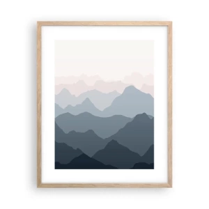 Een poster in een licht eiken lijst - Golven van de bergen - 40x50 cm
