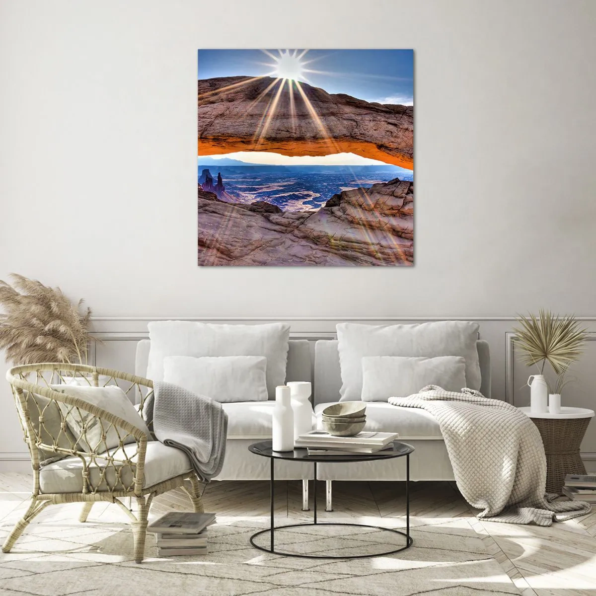 Schilderen op glas - Door de rotspoort - 40x40 cm