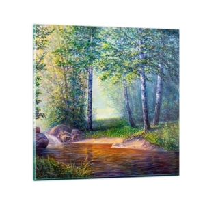 Schilderen op glas - Idyllisch landschap - 30x30 cm