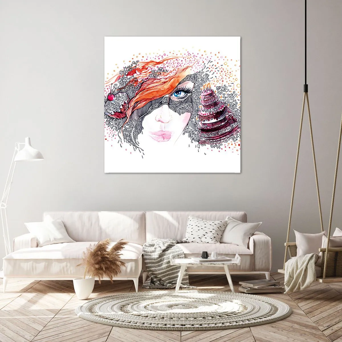 Schilderen op canvas - Elke dag is er een feestdag met haar - 40x40 cm