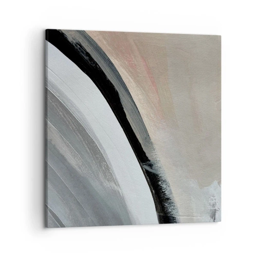 Schilderen op canvas - Compositie: boog van zwart en grijs - 50x50 cm