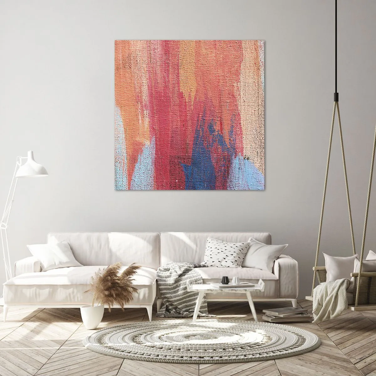 Schilderen op canvas - Ren door de regenboog - 30x30 cm