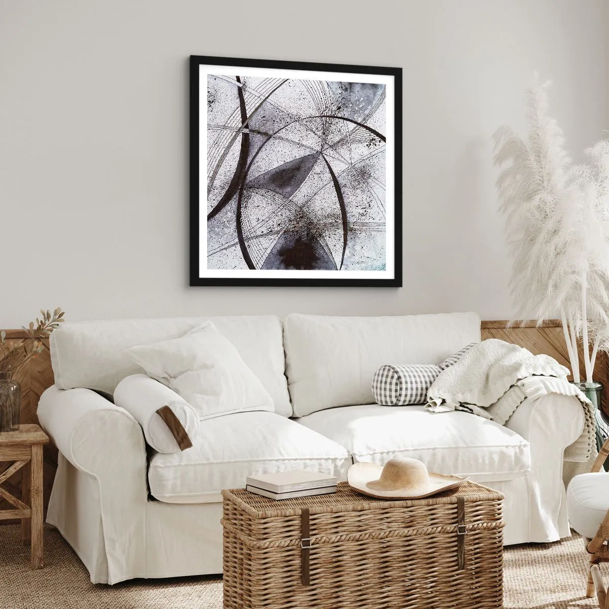 Poster in een zwarte lijst - Futuristische fantasie - 30x30 cm