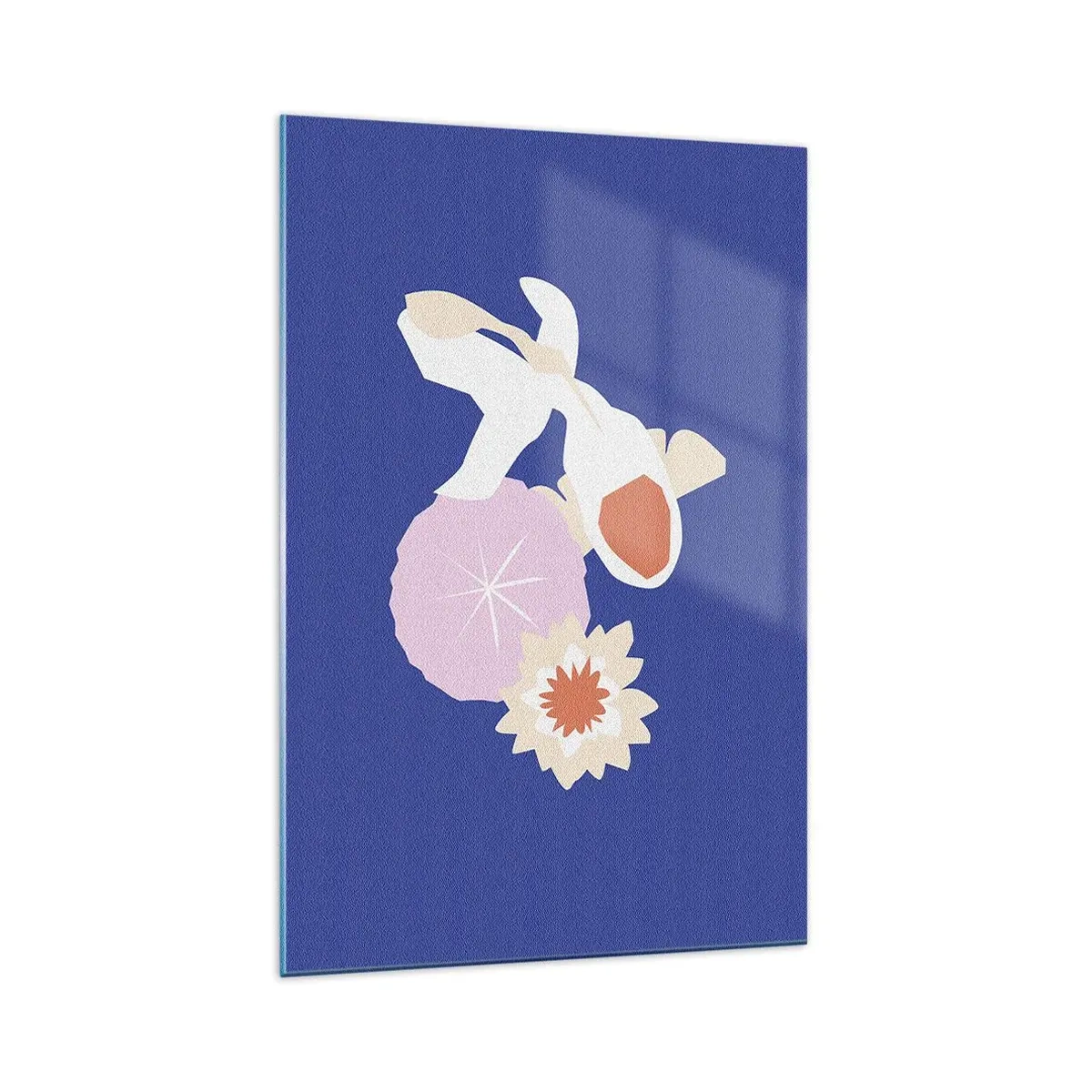 Schilderen op glas - Compositie van bloemen en knoppen - 70x100 cm