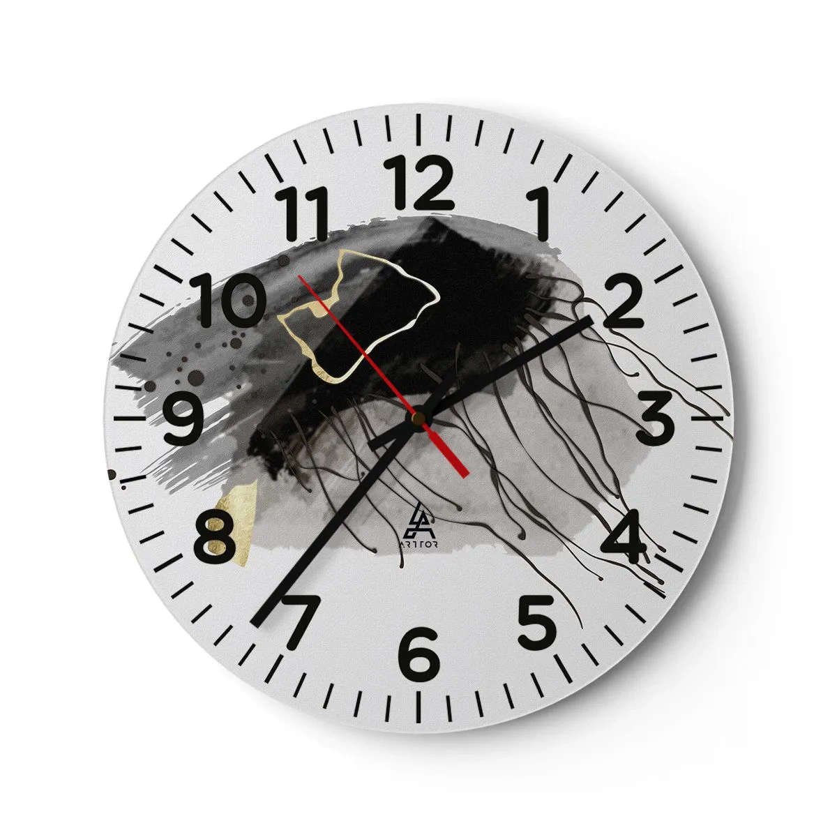 Wandklok - Klok - In zwart en goud - 30x30 cm