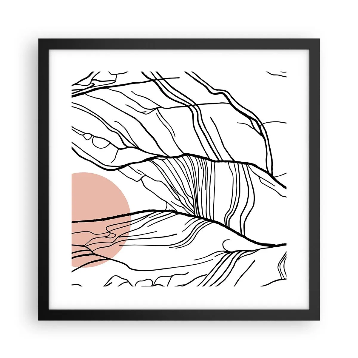 Poster in een zwarte lijst - In een web van twijgen - 40x40 cm