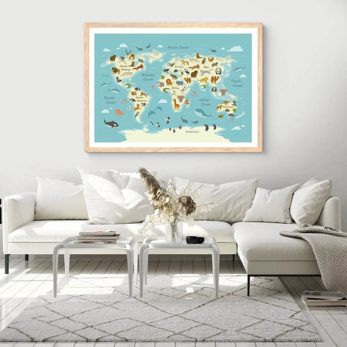 Een poster in een licht eiken lijst - Goede buren - 40x30 cm