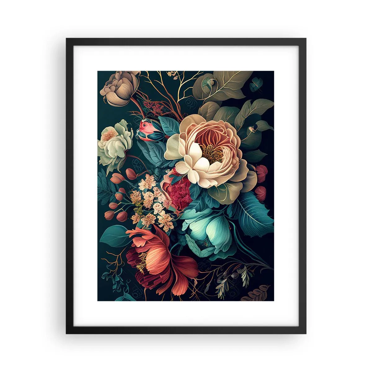 Poster in een zwarte lijst - 19e-eeuwse charme - 40x50 cm