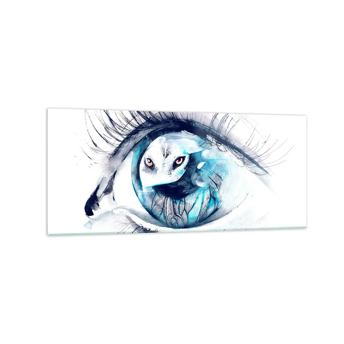 Schilderen op glas - Oog in oog met wildheid - 120x50 cm