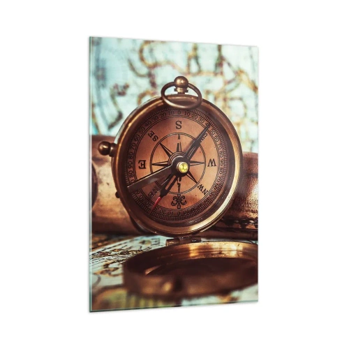 Schilderen op glas - Een piratenavontuur in het Caribisch gebied wacht op je - 80x120 cm