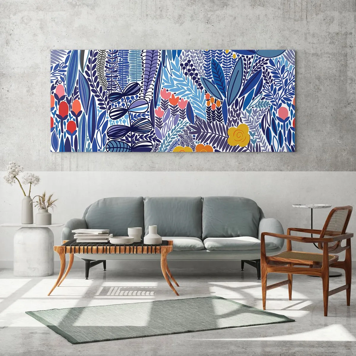 Schilderen op glas - Hawaiiaanse tuin - 160x50 cm