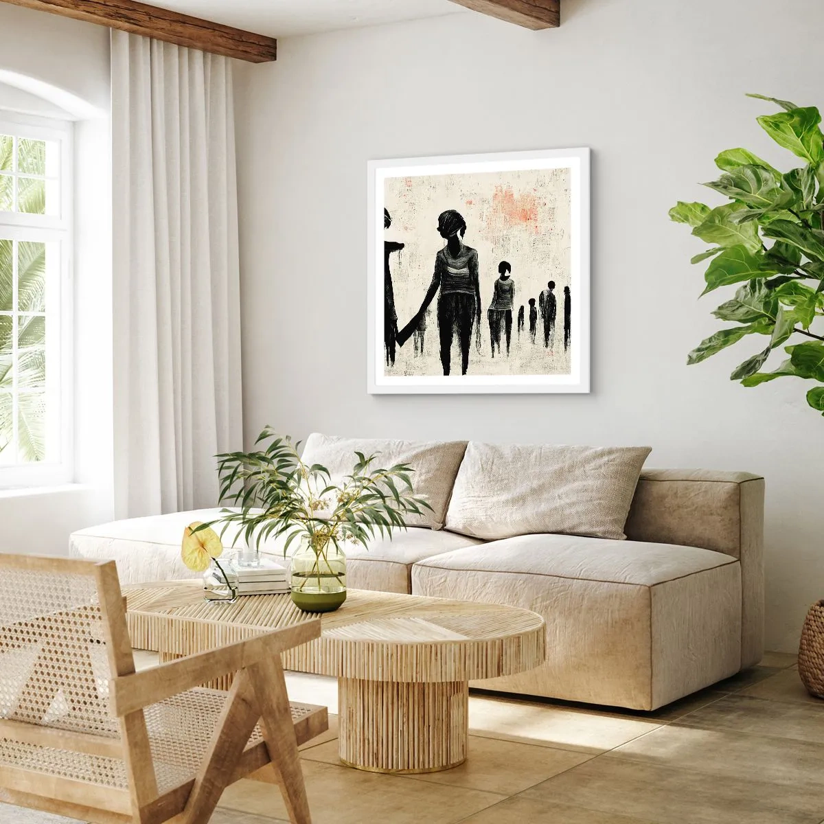 Poster in een witte lijst - Tegen eenzaamheid - 40x40 cm