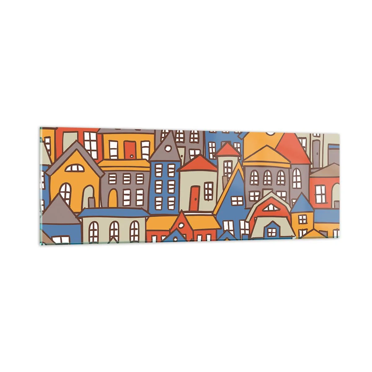 Schilderen op glas - Achter het huis is een huis - 90x30 cm