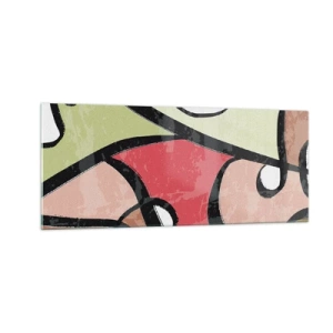 Schilderen op glas - Pirouettes tussen kleuren - 100x40 cm