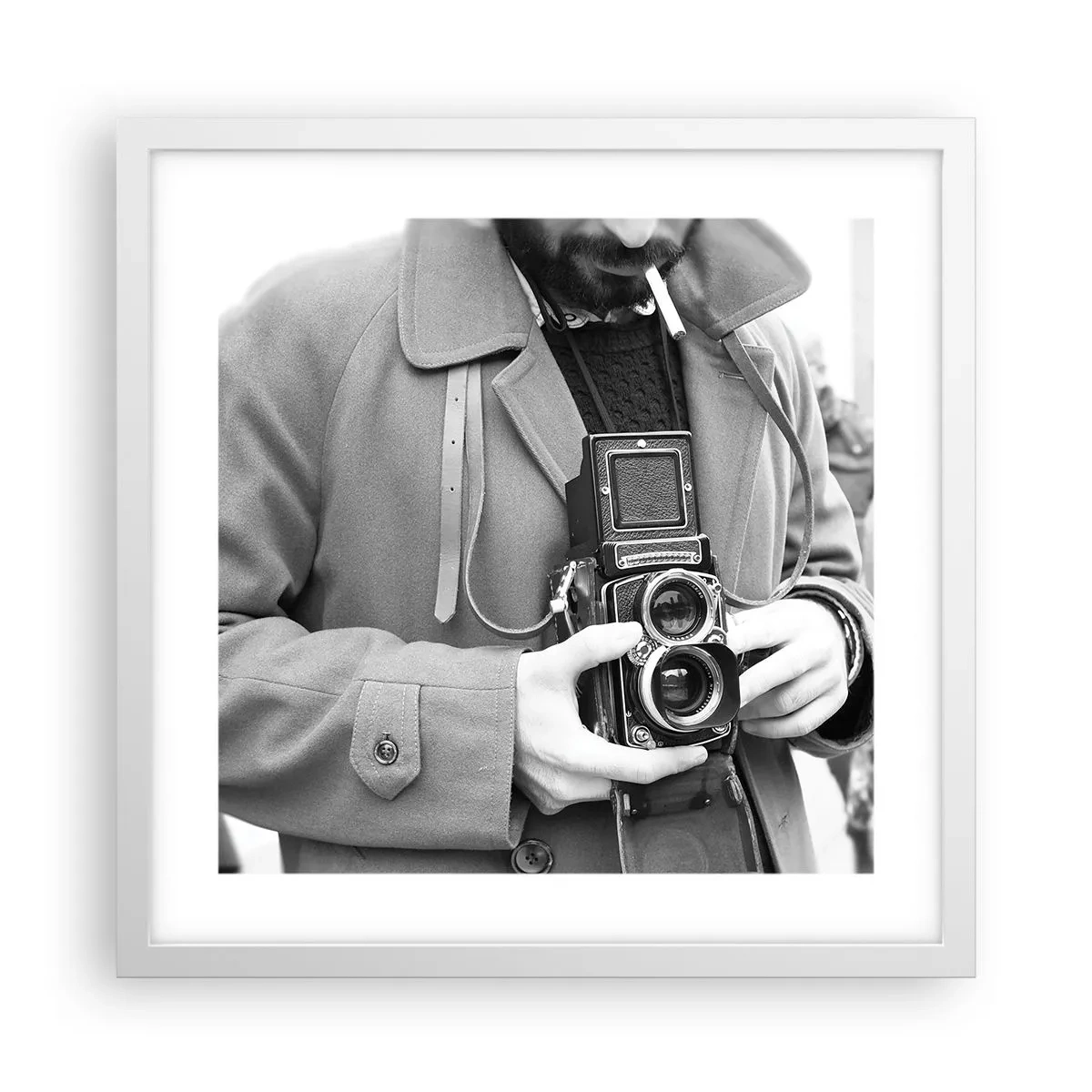 Poster in een witte lijst - Retro stijl - 40x40 cm