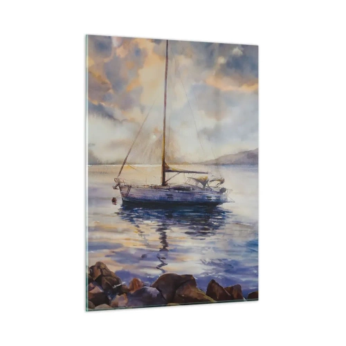 Schilderen op glas - Avond aan de baai - 50x70 cm