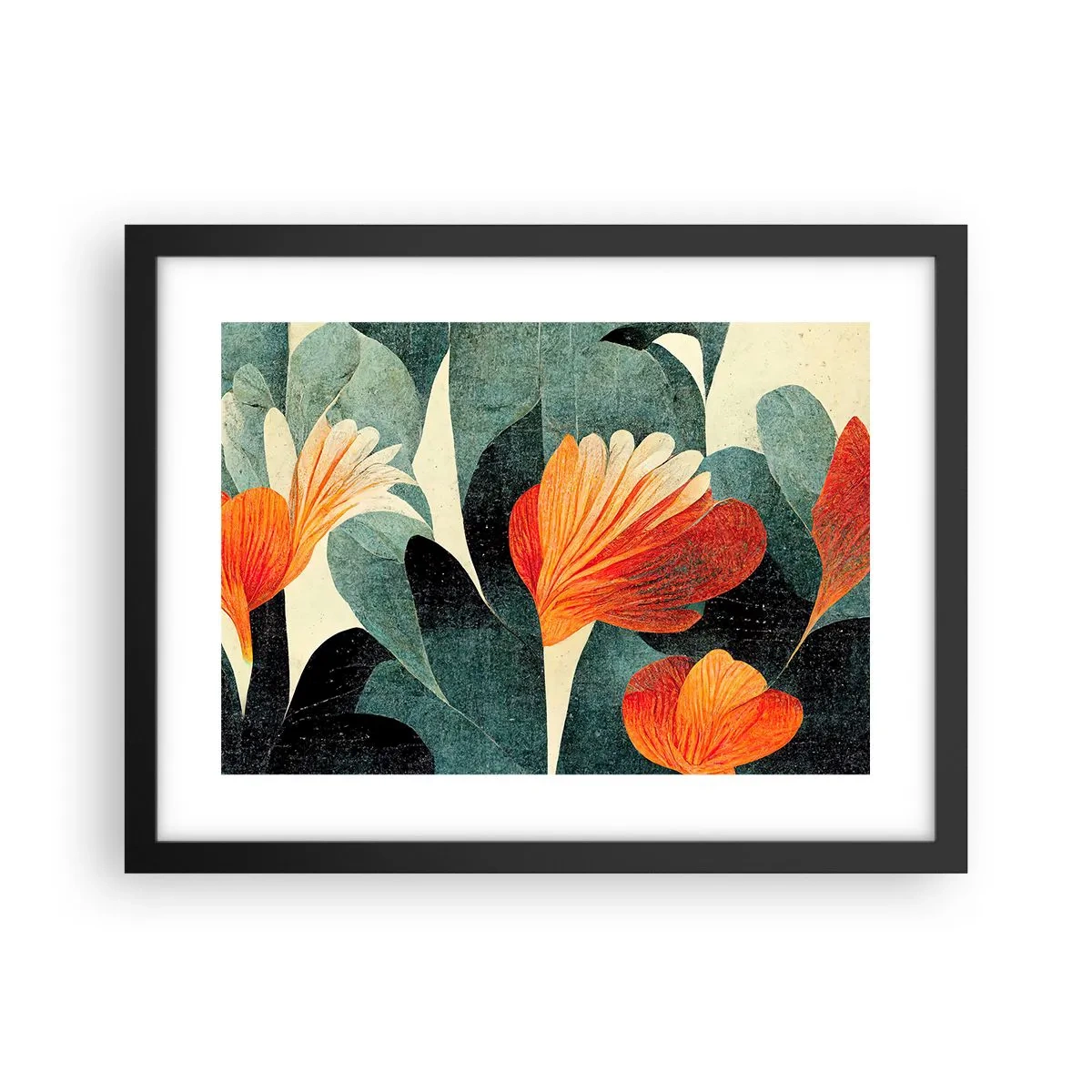 Poster in een zwarte lijst - De hitte van de tropen en de koelte van het groen - 40x30 cm