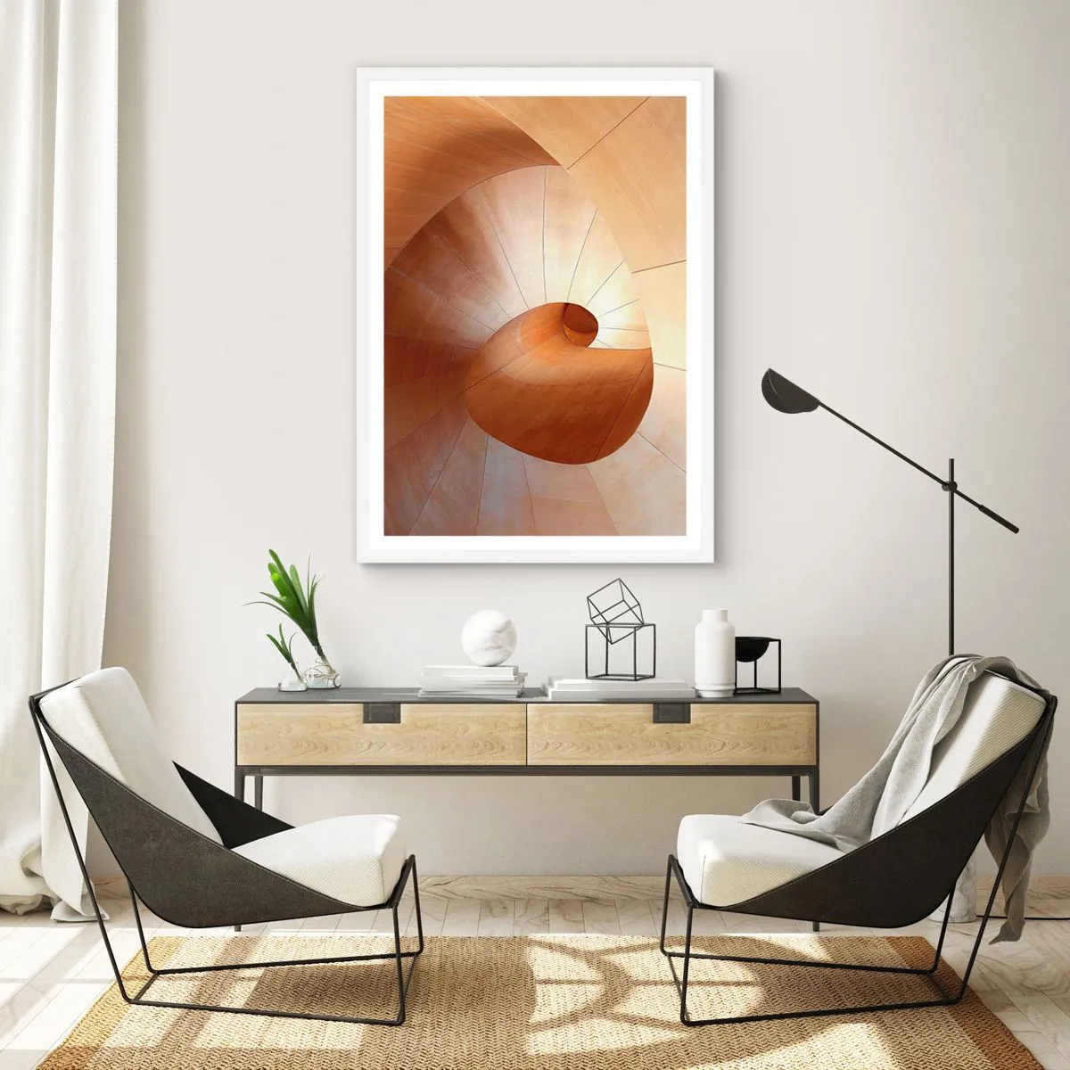 Poster in een witte lijst - Architecturale serpentijn - 40x50 cm