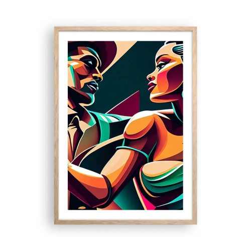 Een poster in een licht eiken lijst - In het ritme van het hart - 50x70 cm