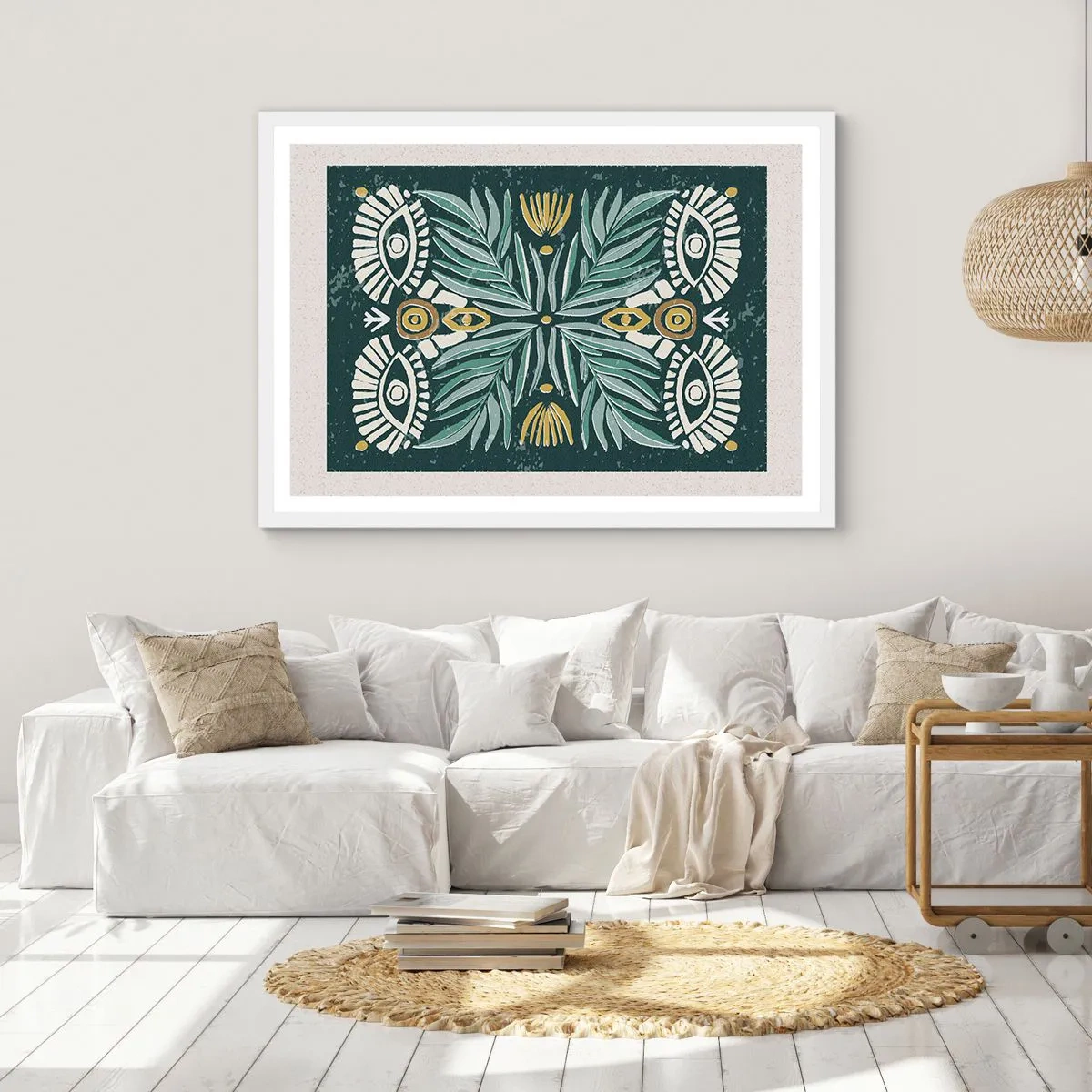 Poster in een witte lijst - Als een volksuitsnede - 100x70 cm