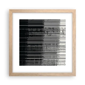 Een poster in een licht eiken lijst - Golven en vibraties - 30x30 cm