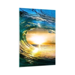 Schilderen op glas - In een smaragd-gouden kristal - 80x120 cm