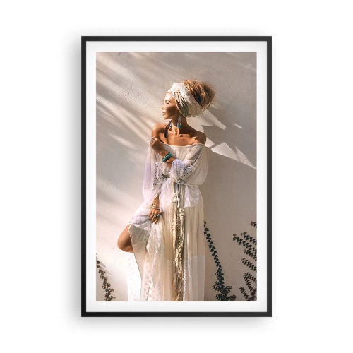 Poster in een zwarte lijst - De zon en het meisje - 61x91 cm