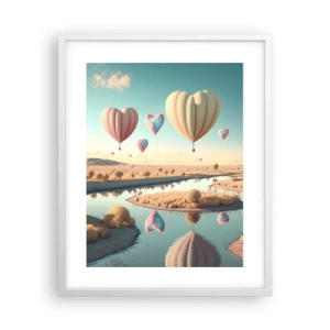 Poster in een witte lijst - Liefde laat je vliegen - 40x50 cm