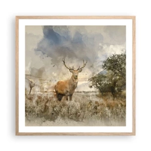 Een poster in een licht eiken lijst - Waardigheid - kracht - waardigheid - 60x60 cm