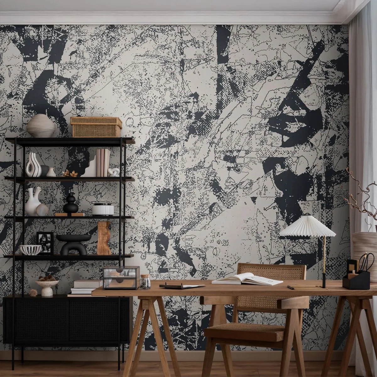 Fotobehang Premium Canvas - Interpenetratie van tegenstellingen - Abstractie, Deel, Collage - 150x105 cm
