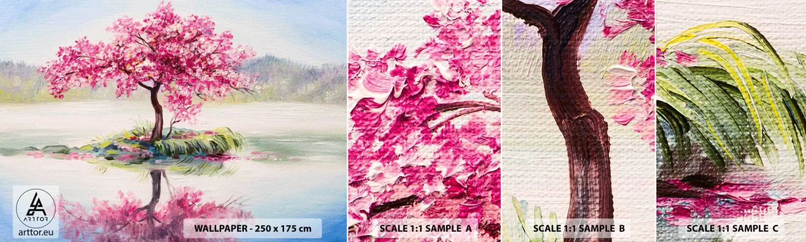 Fotobehang Monster Zelfklevend Deluxe Sticker - Lentefeest - Deel, Boom, Landschap - 100x30 cm