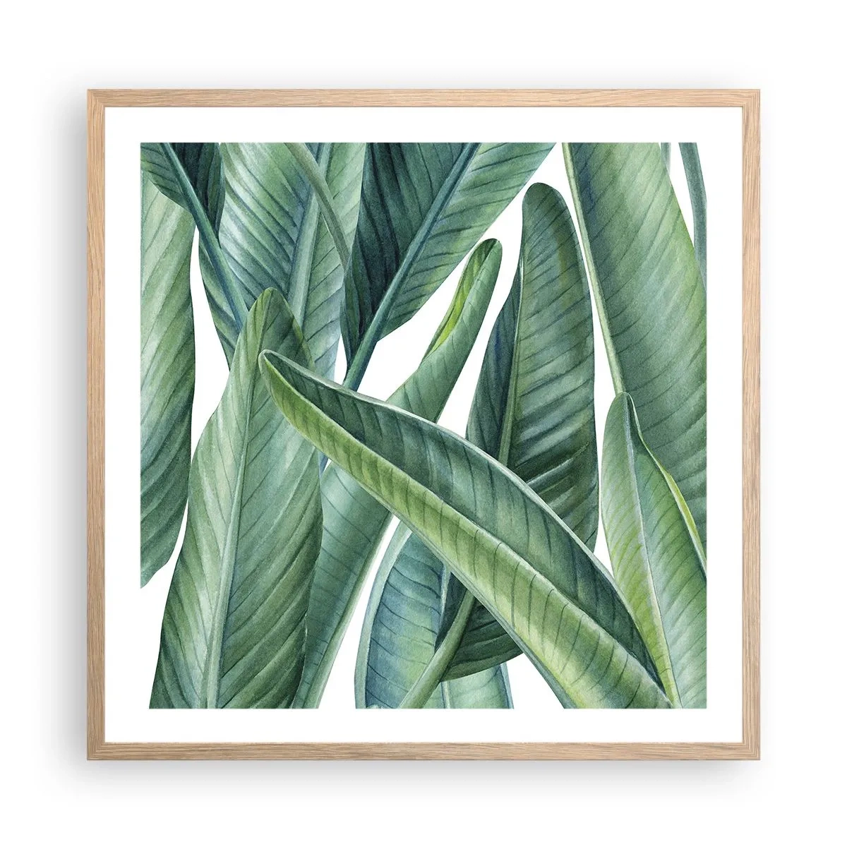 Een poster in een licht eiken lijst - Groen zelf - 60x60 cm