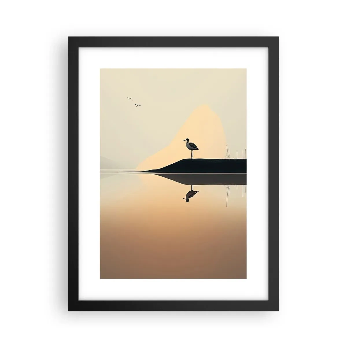 Poster in een zwarte lijst - Heer op het meer - 30x40 cm