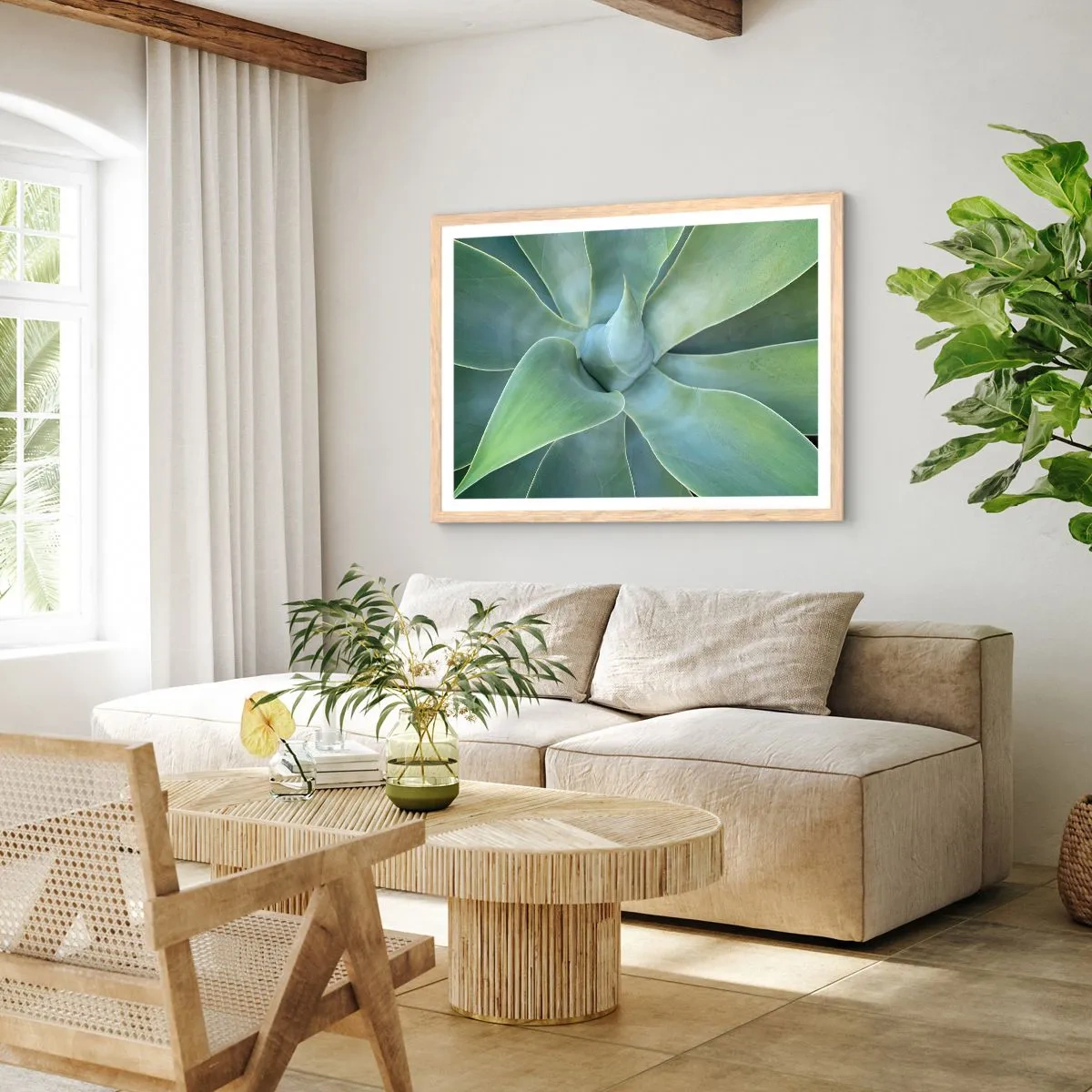 Een poster in een licht eiken lijst - De geboorte van groen - 70x50 cm