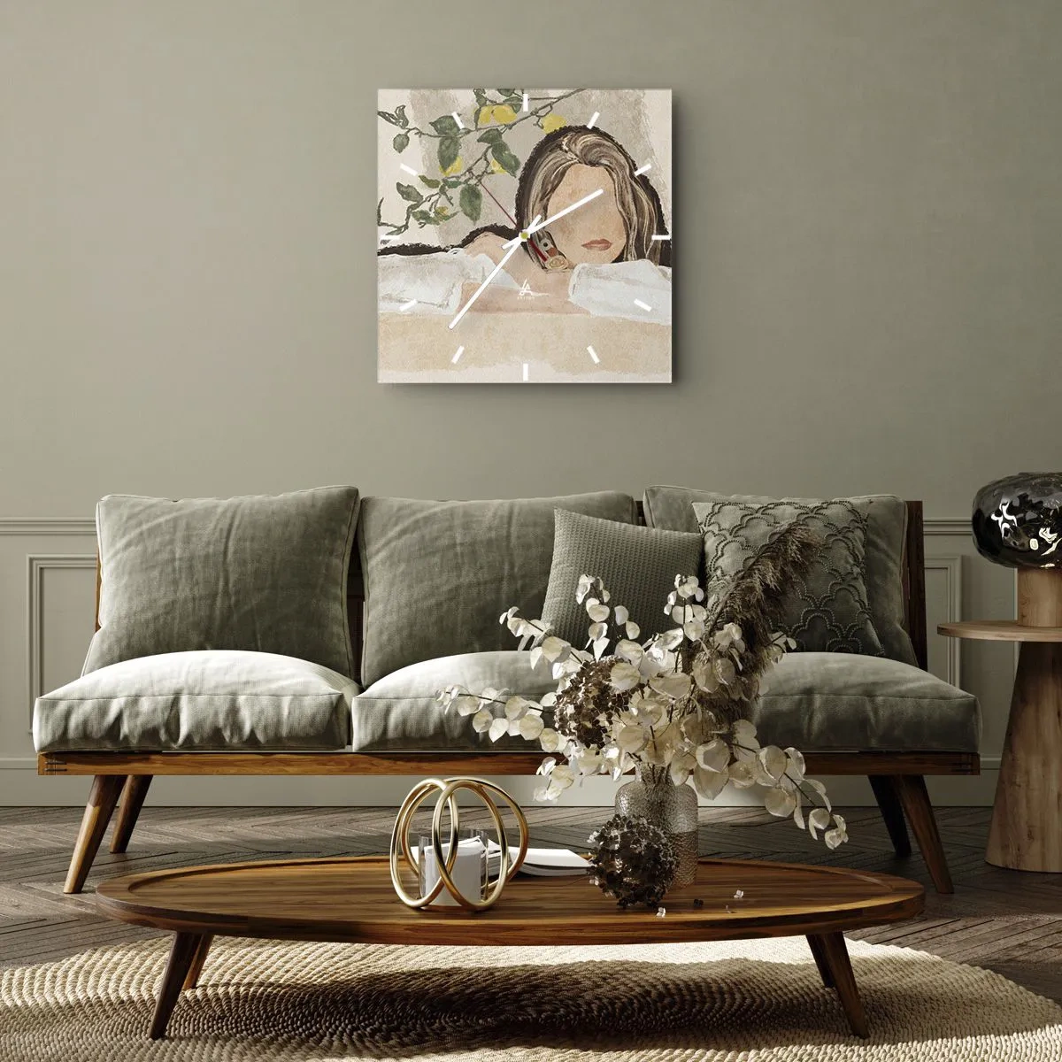 Wandklok - Klok - Zuidelijke schoonheid - 40x40 cm