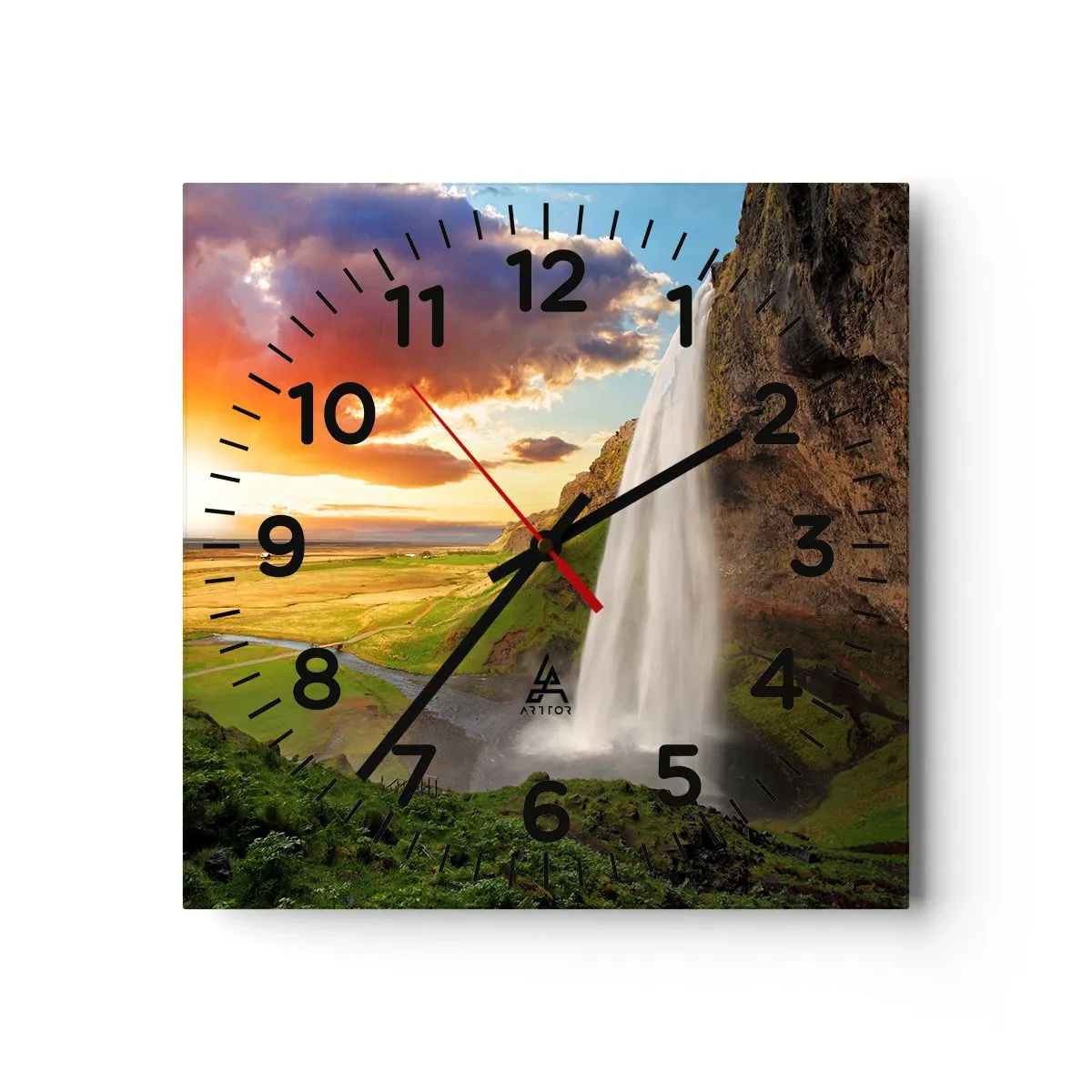 Wandklok - Klok - De volheid van de IJslandse zomer - 40x40 cm