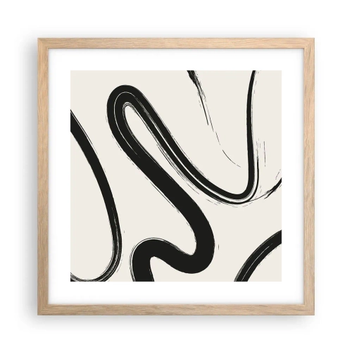 Een poster in een licht eiken lijst - Zwart-wit eigenzinnigheid - 40x40 cm