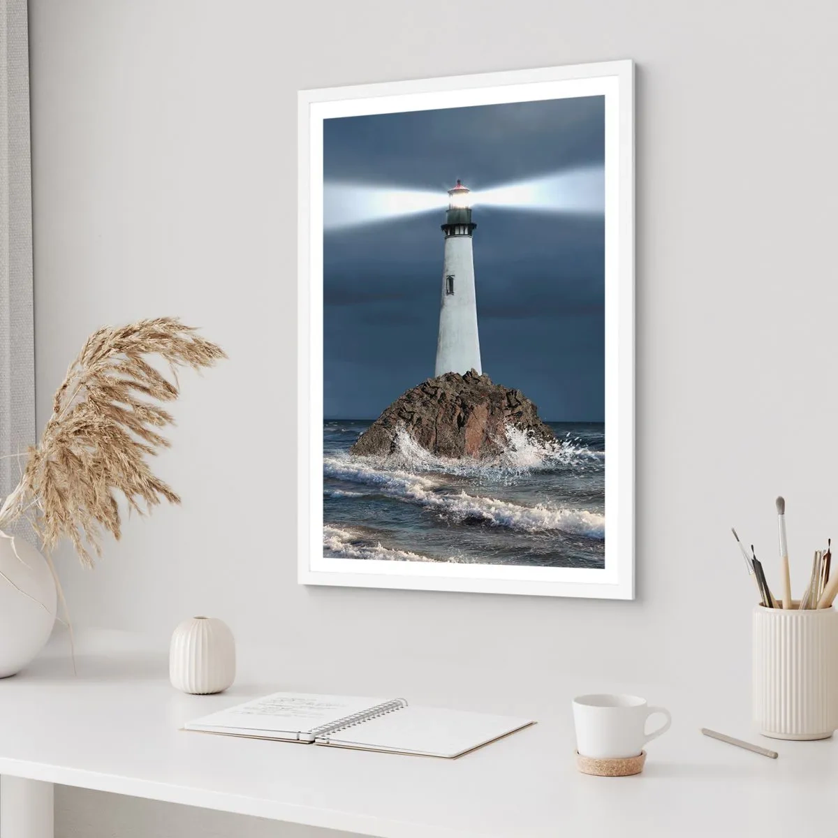 Poster in een witte lijst - Hier... hier... hier! - 30x40 cm